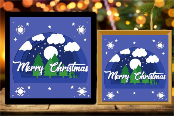 3D Christmas Shadow Box SVG for Blogs