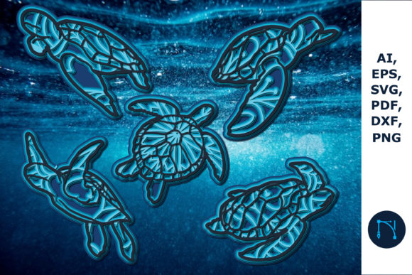 3D Mandala Turtle SVG: Shapes for Blogs