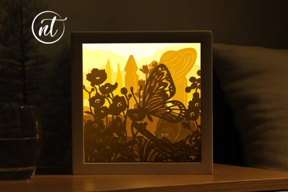 Butterfly Shadow Box SVG: 3D Layers & Flowers