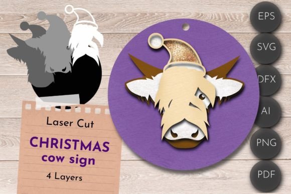 Christmas Highland Cow Sign 3D SVG Shapes Review