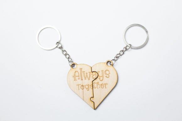 Couple Keychain - Heart, Always Together 3D SVG for Holidays