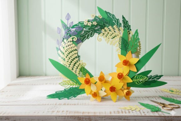 Daffodils Wreath: 3D SVG Floral Compositions Review