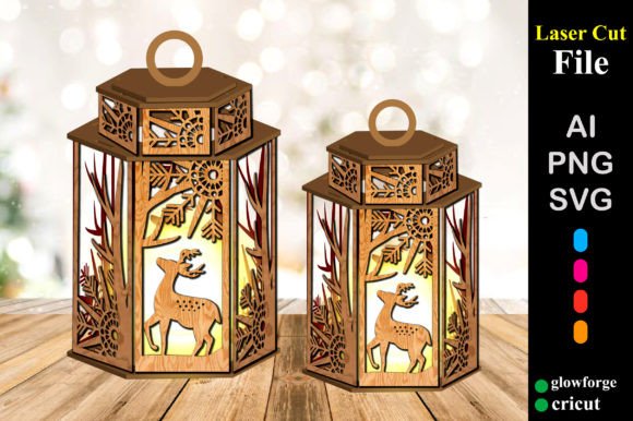 Deer Christmas Lampshade Lantern 3D SVG Review