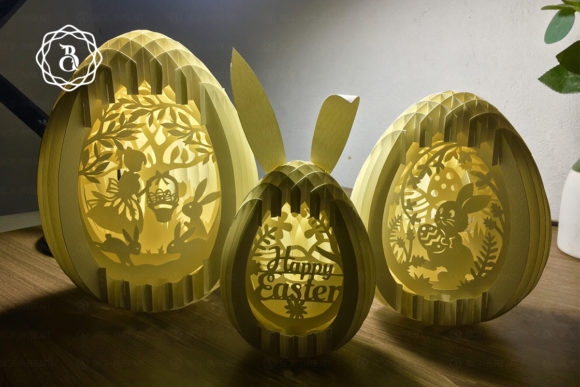 Easter Bunny Eggs Sphere Popup 3D SVG Review