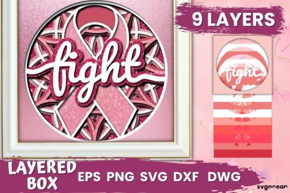 Fight Shadow Box Cut Files: 3D SVG for Shadow Boxes