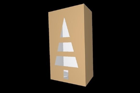 Gift Box Template with Dust Cover 3D SVG