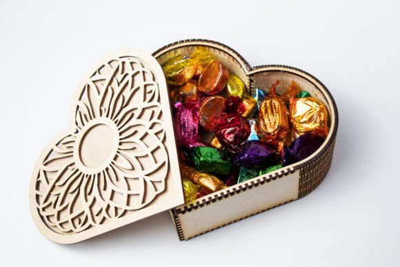 Heart-shaped Chocolate Box - Mandala 3D SVG for Holidays