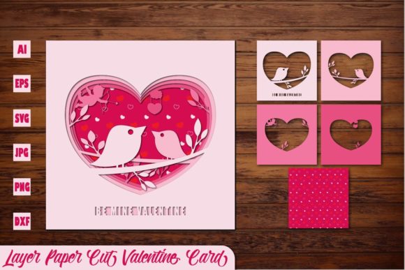 Layer Paper Cut Valentine Card: 3D SVG & Shadow Boxes