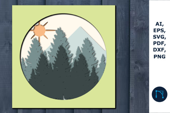 Layered Forest SVG for 3D Shadow Boxes