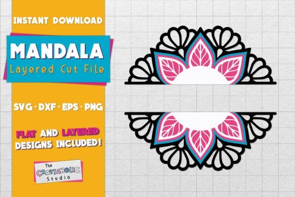 Mandala Layered and Flat Designs: 3D SVG for Shadow Boxes