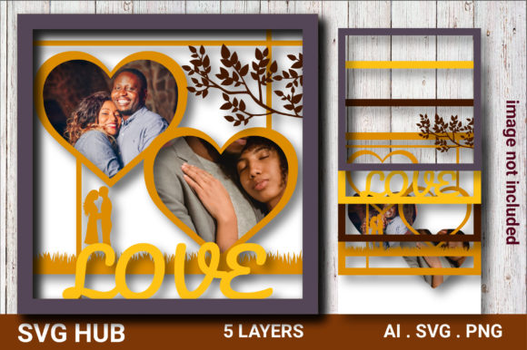 Paper Cut Valentine Lightbox: 3D SVG Shadow Boxes