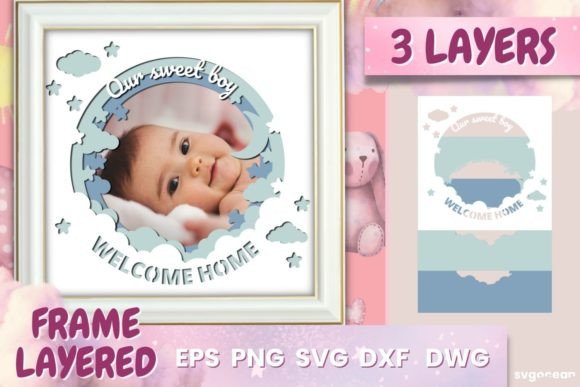 Photo Frame Printable Svg: 3D SVG for Shadow Boxes