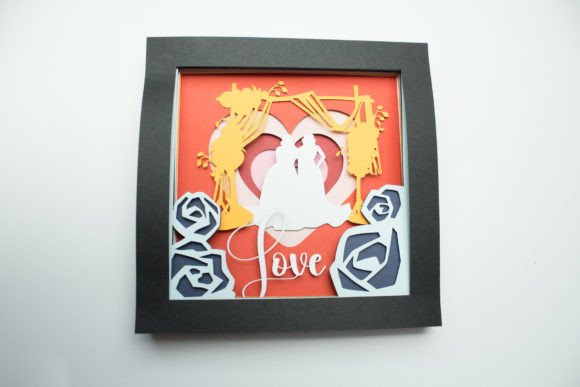 Shadow Box - Bride and Bride: 3D SVG Table Decor