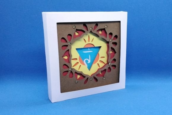 Solar Plexus Chakra Mandala Shadow Box 3D SVG