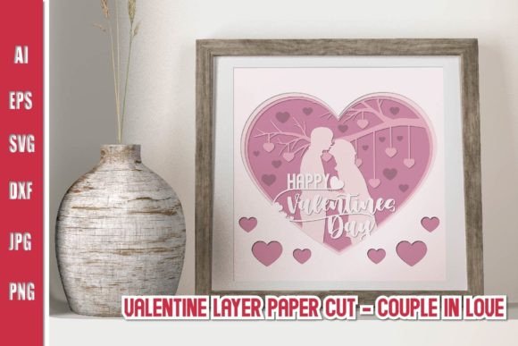 Valentine Paper Cut 3D SVG for Valentine S Day