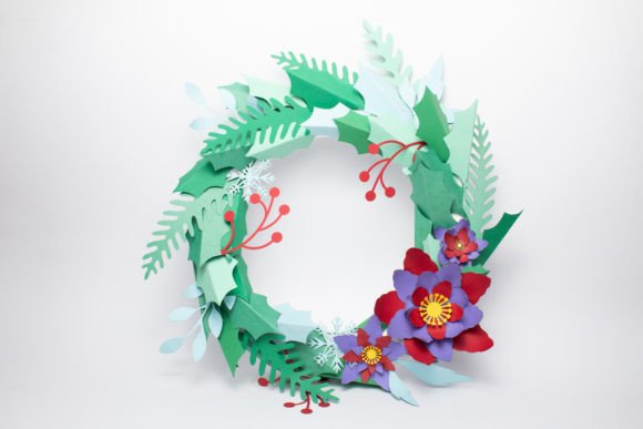 Winter Flower Wreath: 3D SVG Floral Compositions